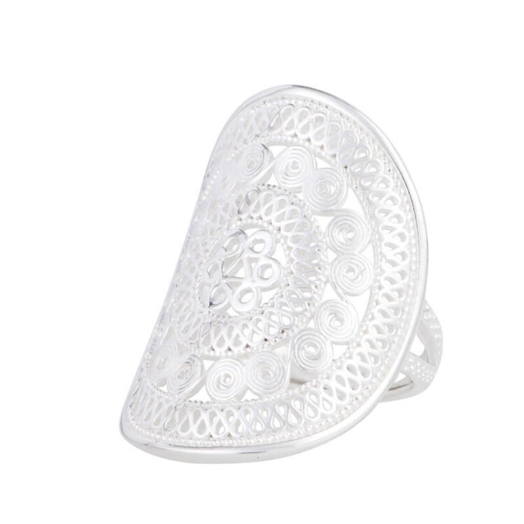 S925 Silver Hollow Pattern Ring