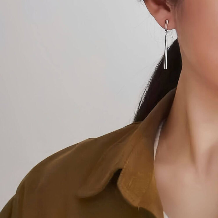 S925 Silver Long Sequin Earrings