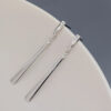 S925 Silver Long Sequin Earrings