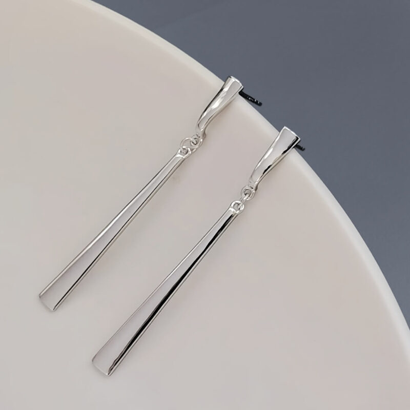 S925 Silver Long Sequin Earrings