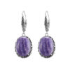 S925 Silver Openwork Charoite Earrings Ring 1
