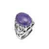 S925 Silver Openwork Charoite Earrings Ring 2
