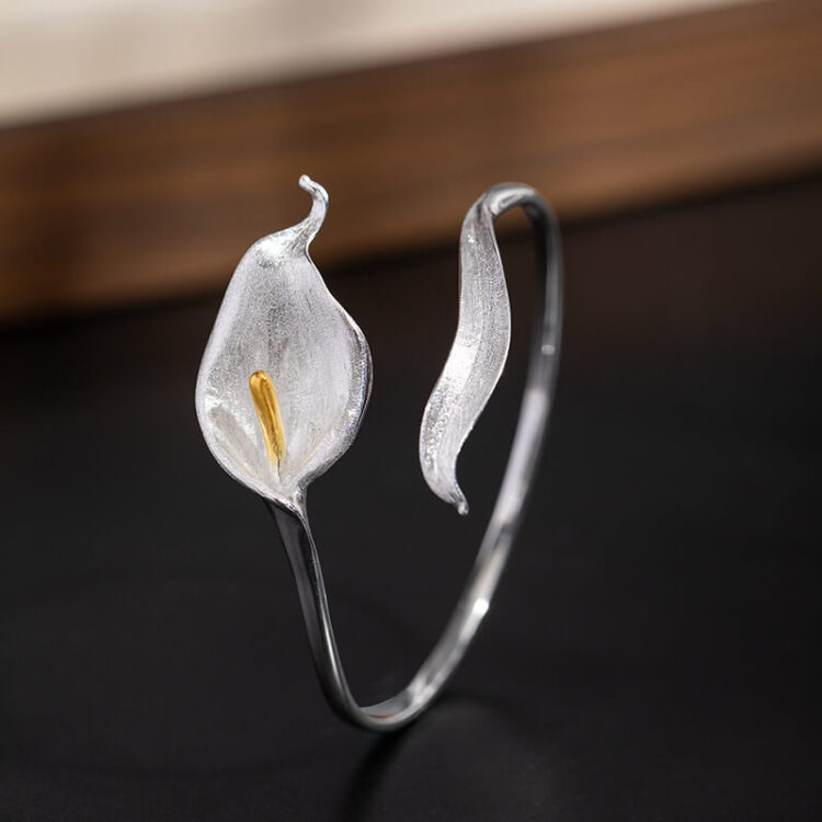 S925 Silver Original Design Personalized Calla Lily Bracelet