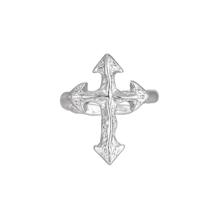 S925 Sterling Silver Cross Vintage Ring
