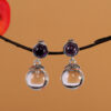 S925 Sterling Silver Inlaid White Crystal Amethyst Earrings 3