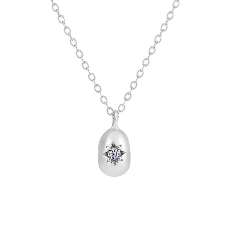 S925 Sterling Silver Inlaid Zircon Star Clavicle Necklace 2