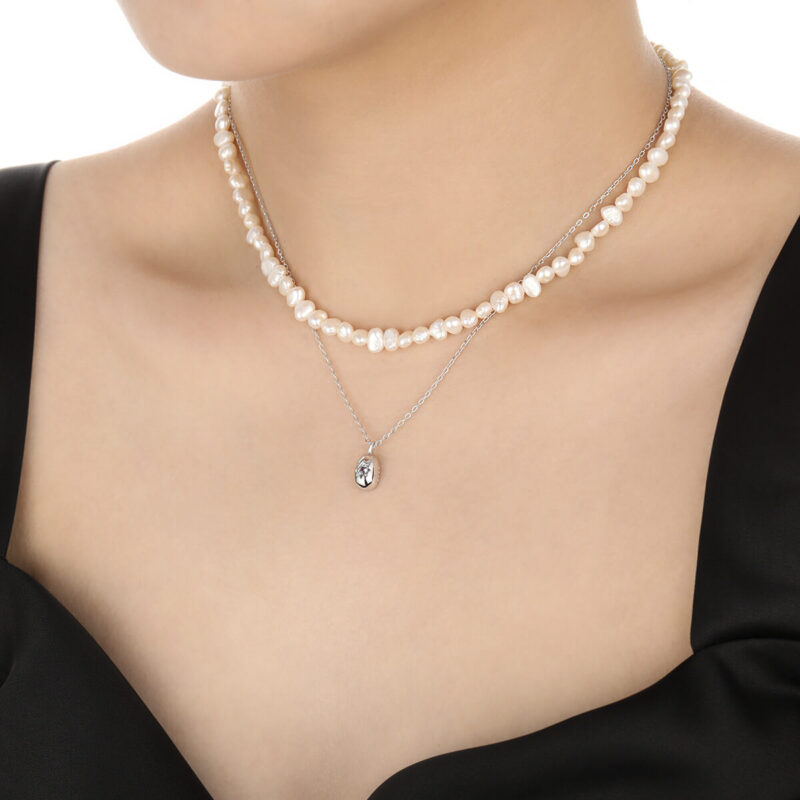 S925 Sterling Silver Inlaid Zircon Star Clavicle Necklace 4
