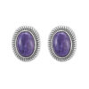 S925 Sterling Silver Vintage Charoite Stud Earrings 1