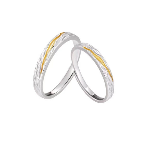 S999 Pure Silver Couple Ring 1