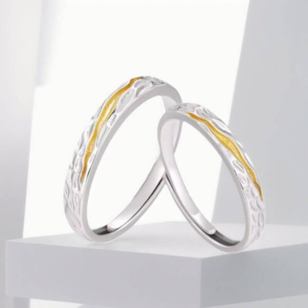 S999 Pure Silver Couple Ring 2