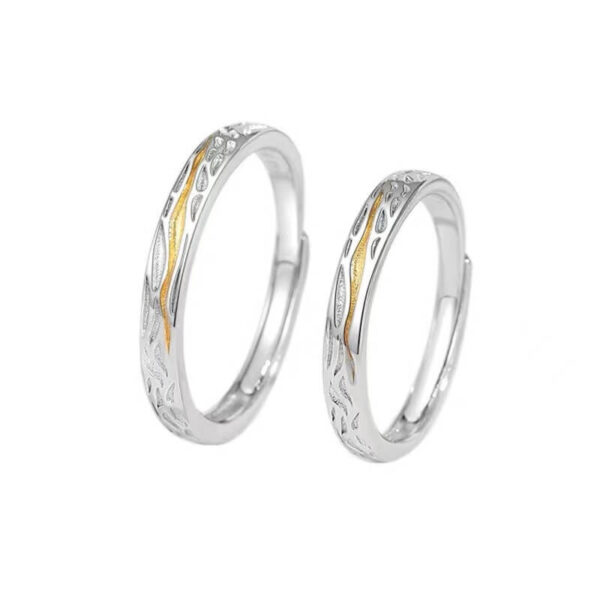 S999 Pure Silver Couple Ring 4
