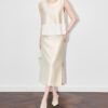 Sequined Embroidered Vest and Fashionable Tencel Skirt Two-Piece Set