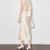 Sequined Embroidered Vest and Fashionable Tencel Skirt Two-Piece Set