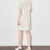 Sequined embroidered short-sleeved dress