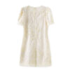Sequined embroidered short-sleeved dress