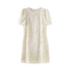 Sequined embroidered short-sleeved dress