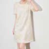 Sequined embroidered short-sleeved dress