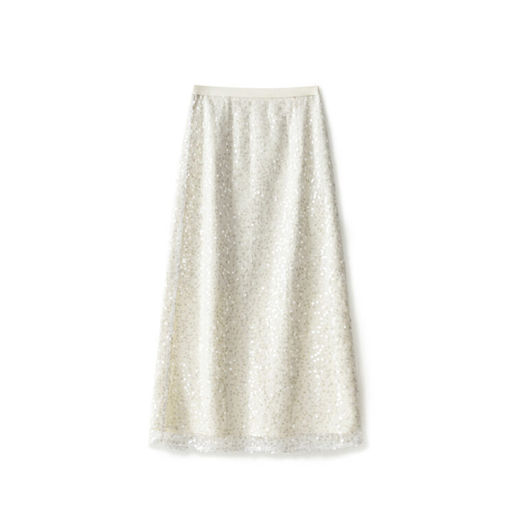 Sequined high waist straight skirt