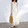 Shiny Tencel Sleeveless Shirred Dress 7