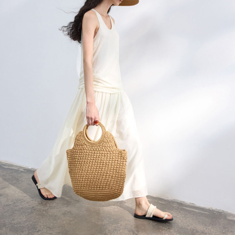 Shiny Tencel Sleeveless Shirred Dress 8