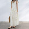 Shiny Tencel Sleeveless Shirred Dress 9
