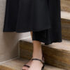 Silk Black Pleated Waist Maxi Dress 2