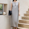 Silk Dress with Back Pleats 1