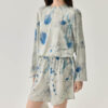 Silk Ink Print Crew Neck Top 4