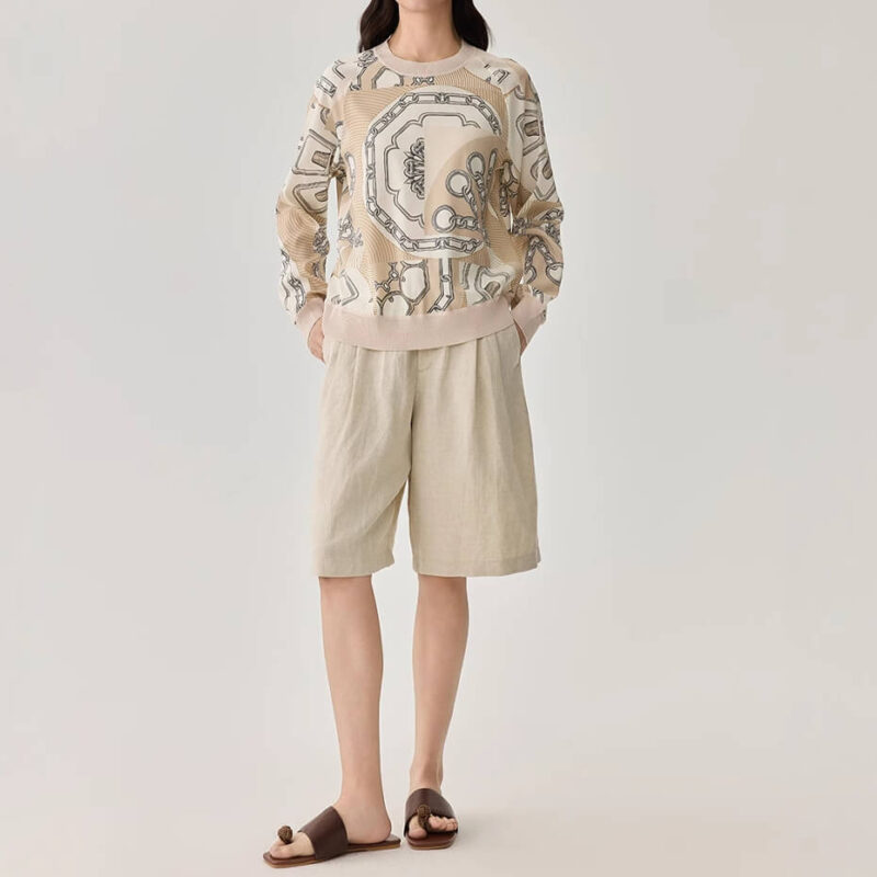 Silk Printed Thin Knit Sweater 3