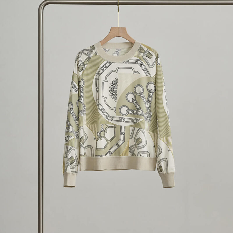 Silk Printed Thin Knit Sweater 5