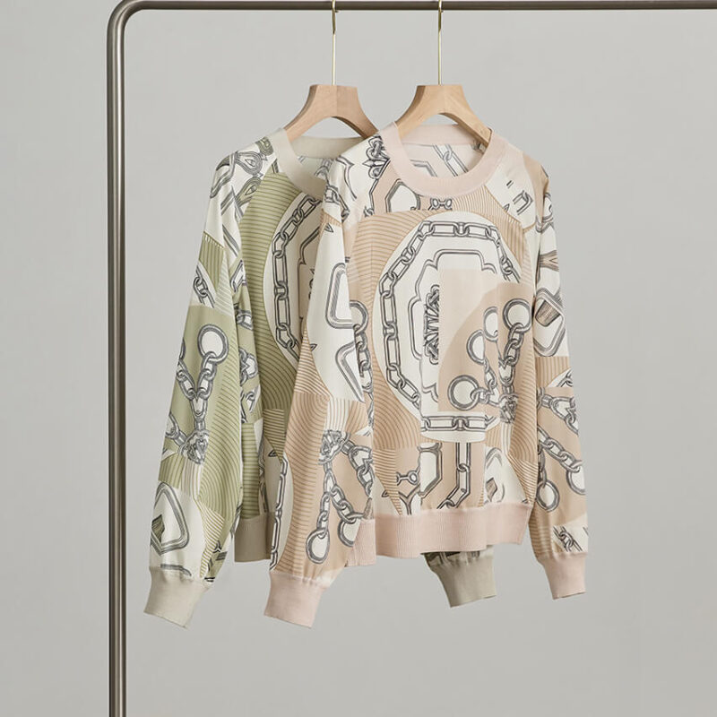 Silk Printed Thin Knit Sweater 7