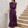 Silk Purple Lace up Mermaid Skirt 1