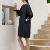 Silk Purple Three quarter Sleeve Dress 2