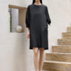 Silk Purple Three quarter Sleeve Dress 3