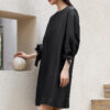 Silk Purple Three quarter Sleeve Dress 4