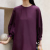 Silk Purple Three quarter Sleeve Dress 5