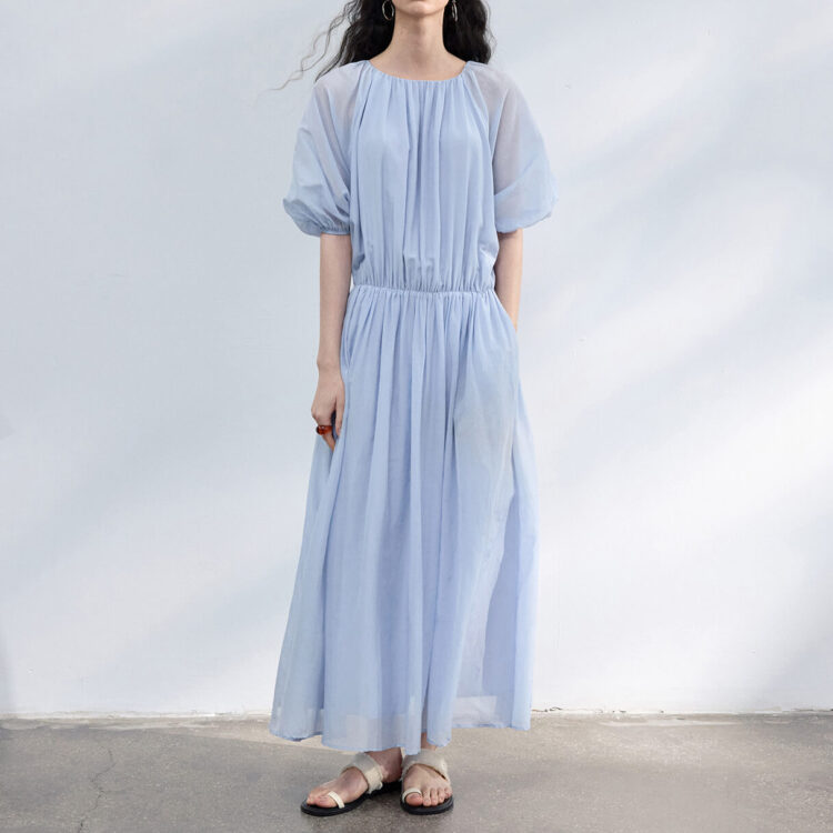 Silk Short-Sleeve Backless Dress