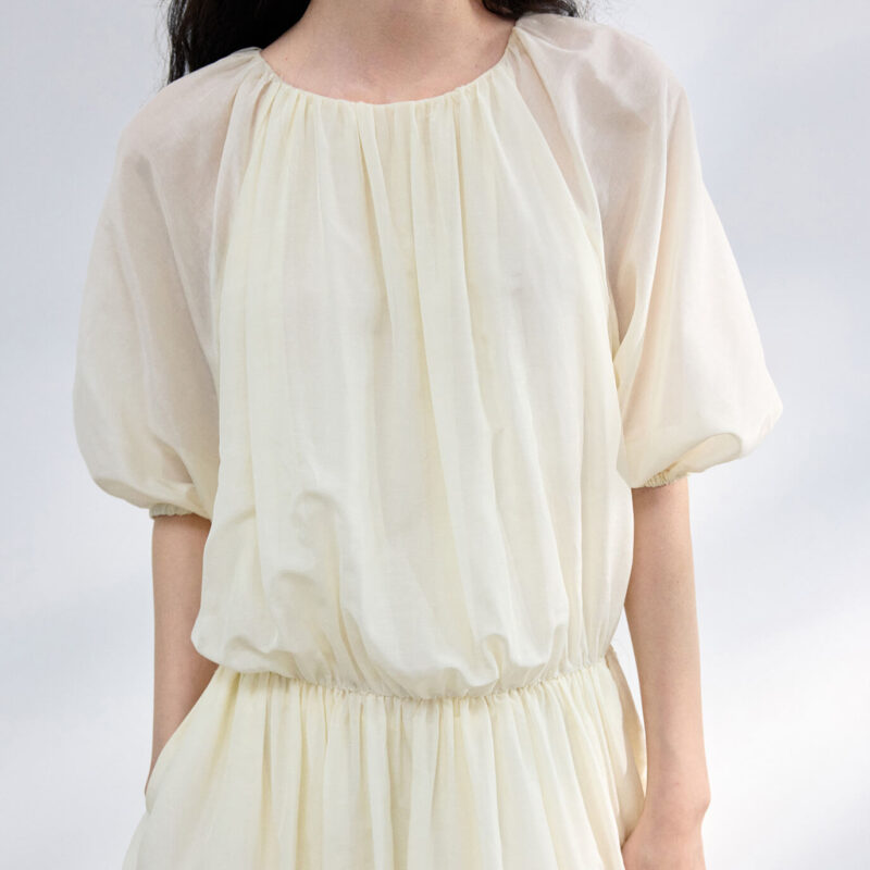 Silk Short Sleeve Backless Dress 10