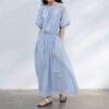 Silk Short Sleeve Backless Dress 14