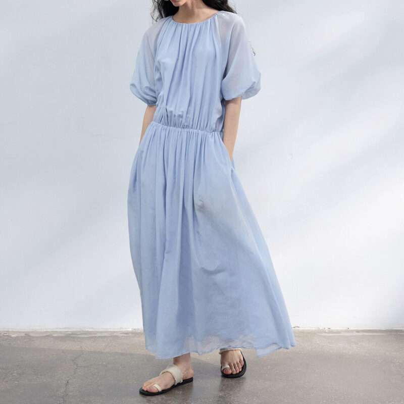 Silk Short Sleeve Backless Dress 14