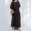 Silk Short Sleeve Backless Dress 4