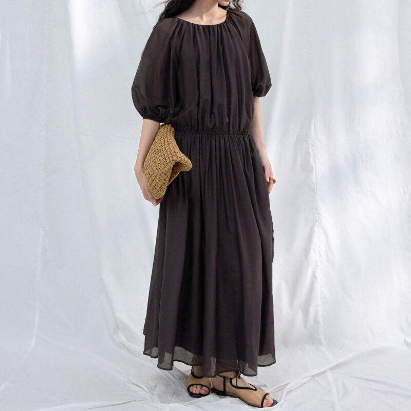 Silk Short Sleeve Backless Dress 4