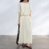 Silk Short Sleeve Backless Dress 6