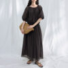 Silk Short Sleeve Backless Dress 8