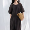 Silk Short Sleeve Backless Dress 9