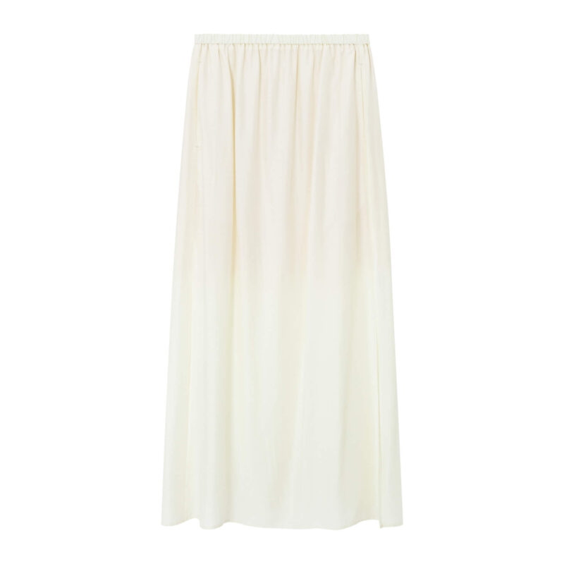 Silk Side Slit Long Skirt 2