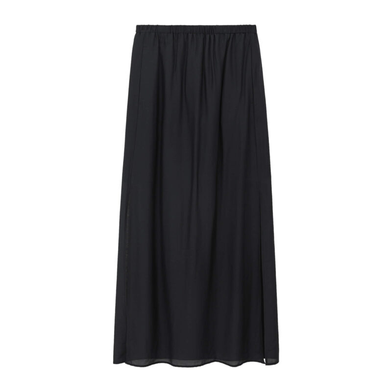 Silk Side Slit Long Skirt 3