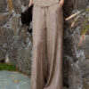 Silk Stretch Bubble Crinkle Wide Leg Pants 11