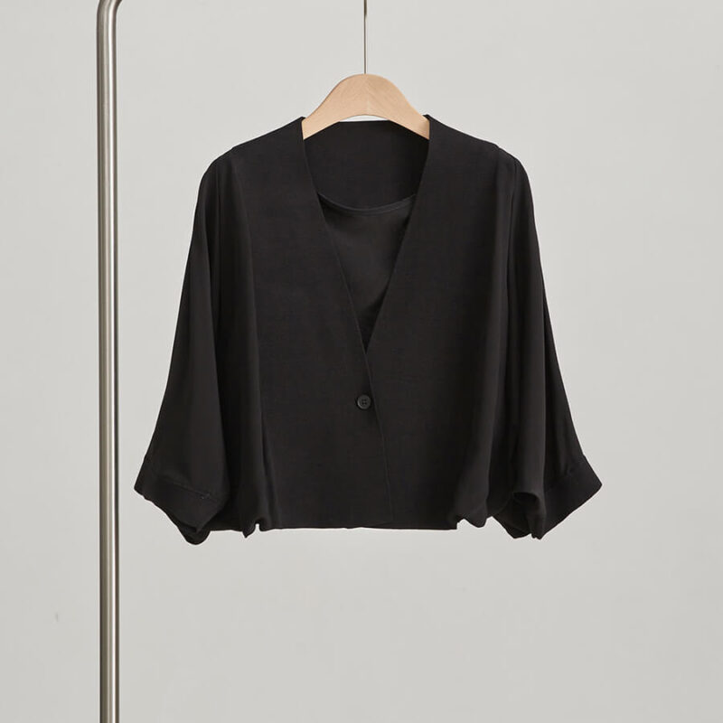 Silk Vintage French Three Quarter Sleeve Jacket 6