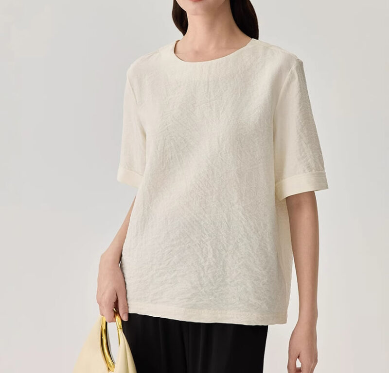 Silk White Loose Casual Top 1